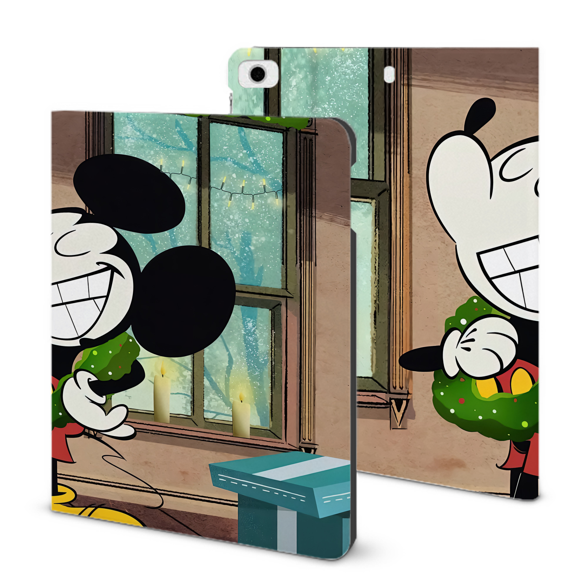 （画像用） ミッキーマウス Mickey Mouse IPad ケース ブック型 PUレザー TPU 耐衝撃 軽量 薄型 ペン収納なし 全面保護 IPad 各モデル対応